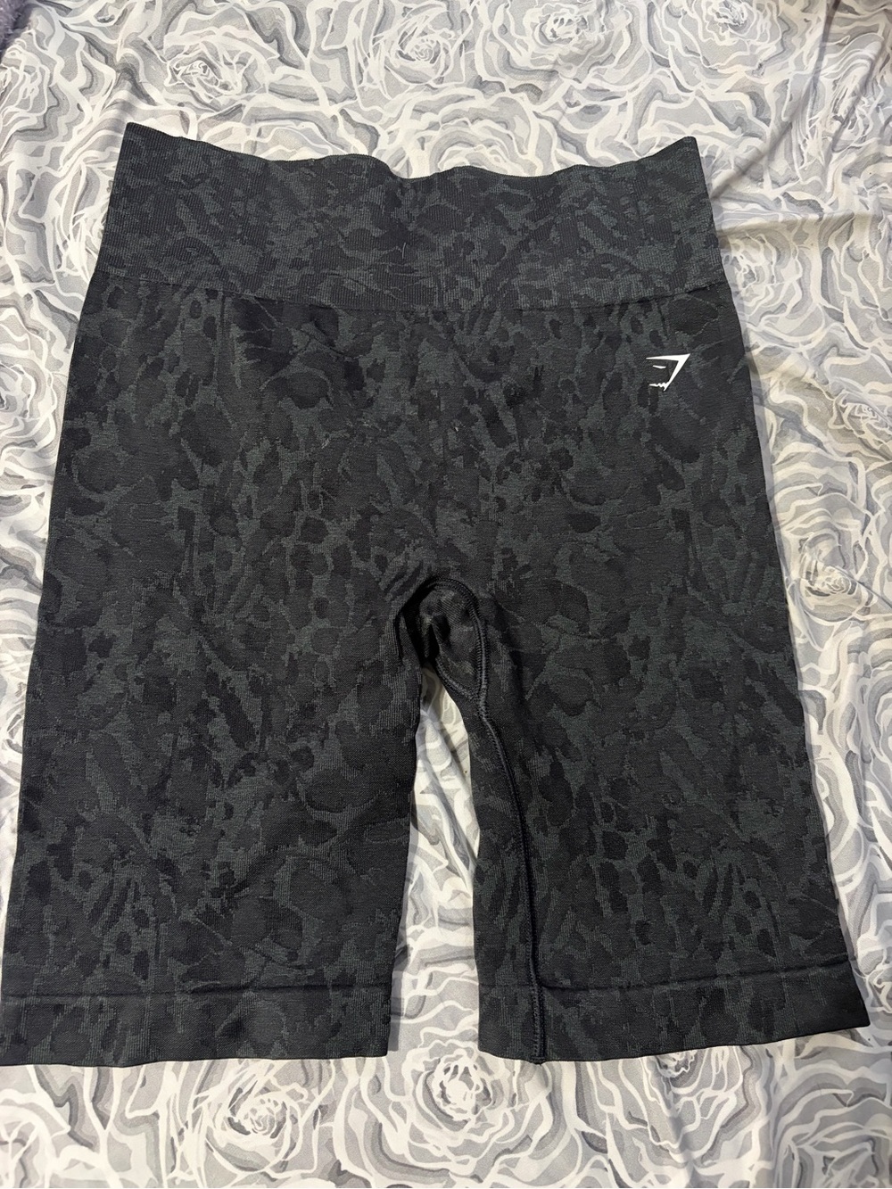 Gymshark Black Textured High-Waist Bike Shorts